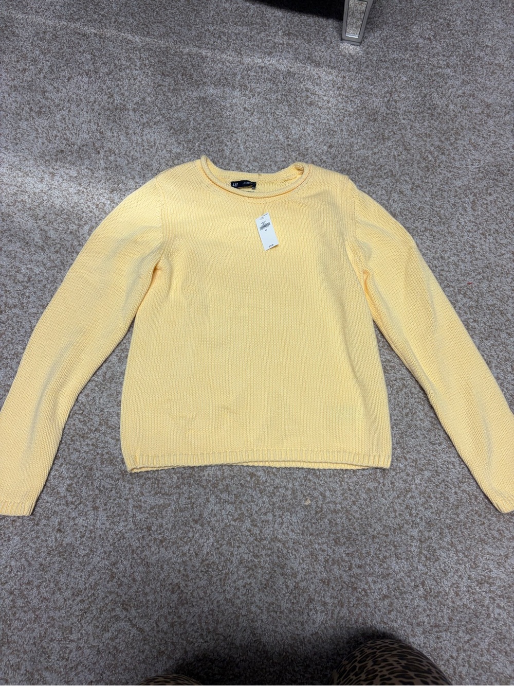 NWT GAP 100% Cotton Rollneck Butter Yellow Maize Crewneck Sweater Sz XS - Picture 5 of 12